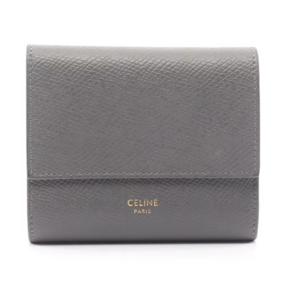 Celine Wallet Trifold Leather Gray - Picture 2 of 8